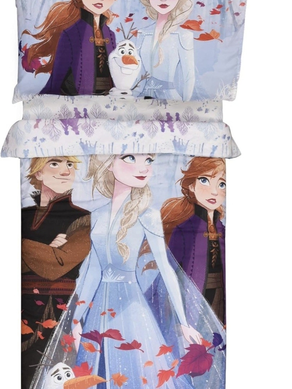 Disney Frozen II Elsa & Anna Illustrated Light Blue Bedding Cover